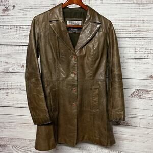Wilsons Pelle Studio Brown Leather Jacket Small